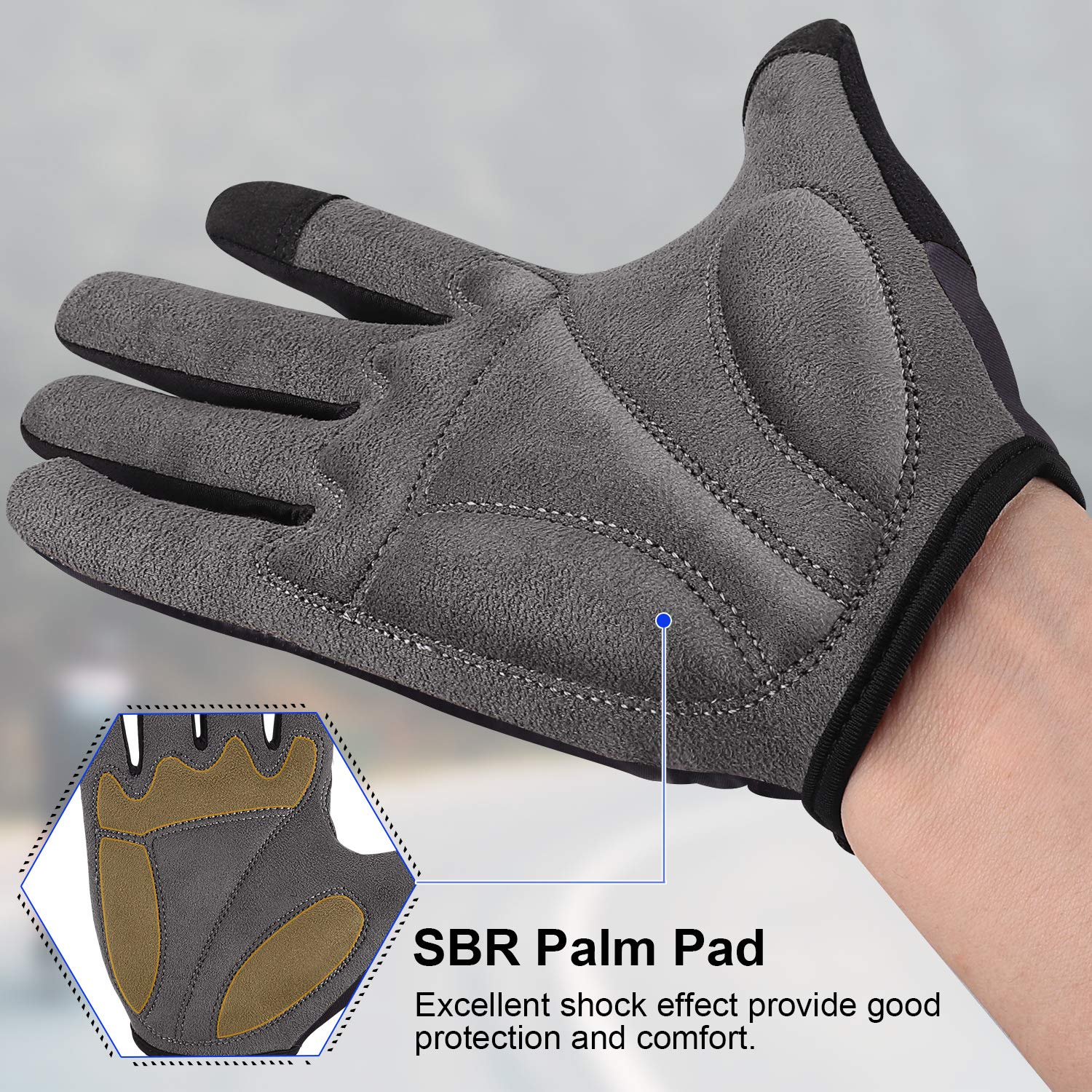 Gants de Cyclisme sans Doigts Antidérapant Absorption des Chocs Homme Femme
