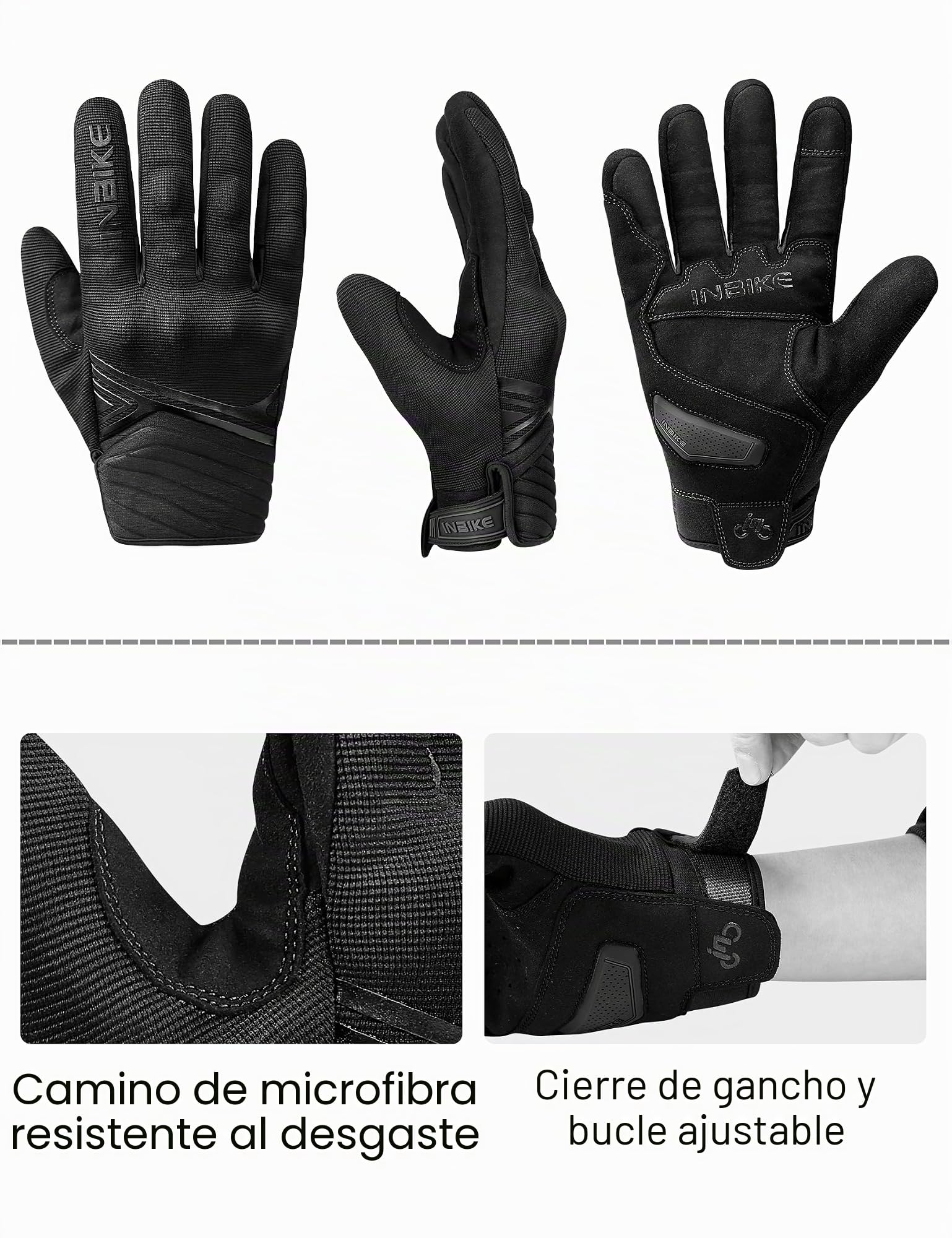 INBIKE Guantes Moto Invierno Hombre Impermeable Compatible con Pantalla Táctil Guantes Moto a Prueba De Viento con Membrana Impermeable Hipora y Forro Térmico(IM902W)