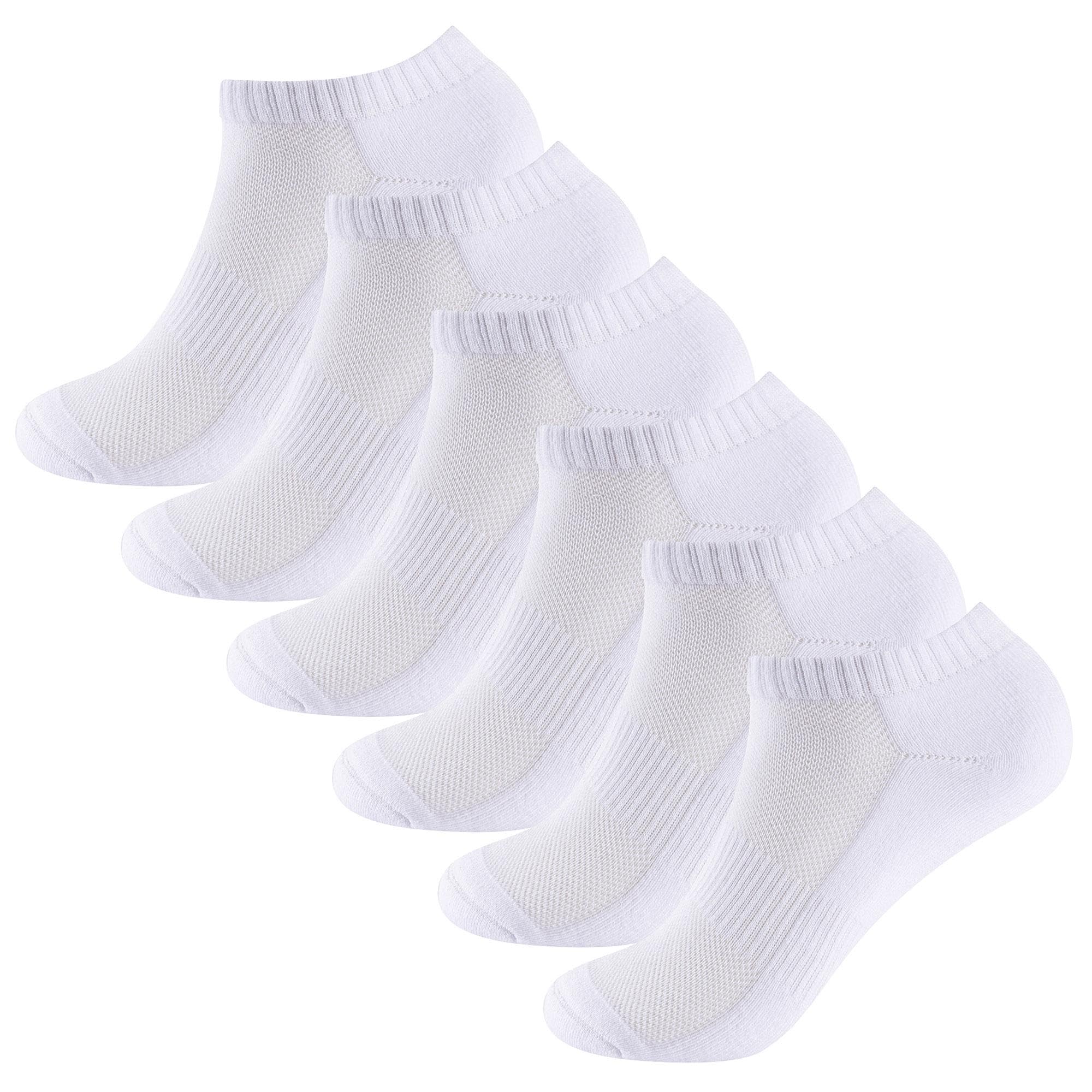 The Essentials Wardrobe Men's 6 Pairs Ladies White 6Pk Ladies Half Terry Trainer Socks - Uk 4-8/Eu 37-42 - White