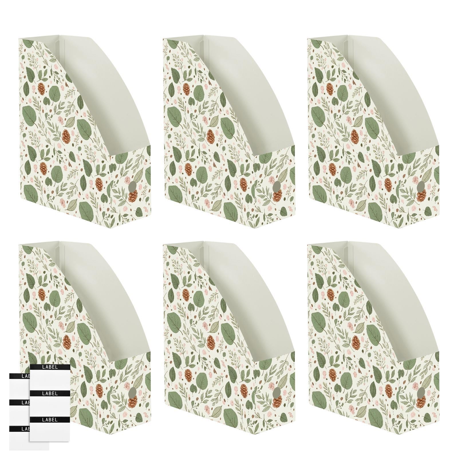Organizer per cartelle portadocumenti estetico floreale pastello con