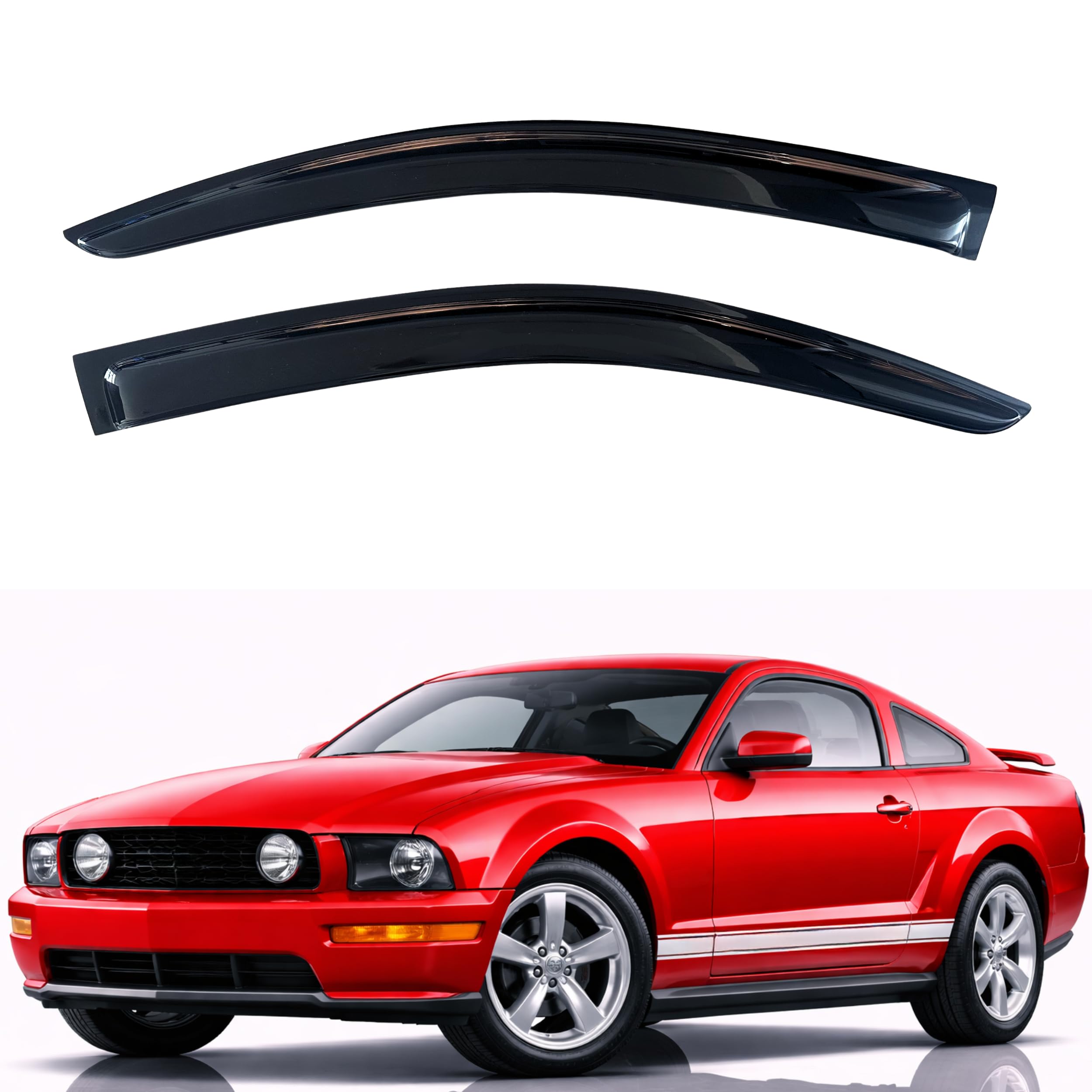 KPY Rain Guards Fit for 2005-2009 Ford Mustang
