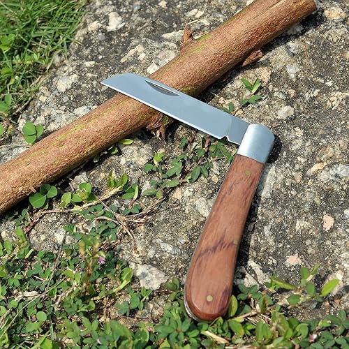 Miniatura 7 de Cuchillo de poda e injerto, herramienta de brotación de jardín de acero inoxidable, cuchillo de corte múltiple de bolsillo plegable para deshierbar