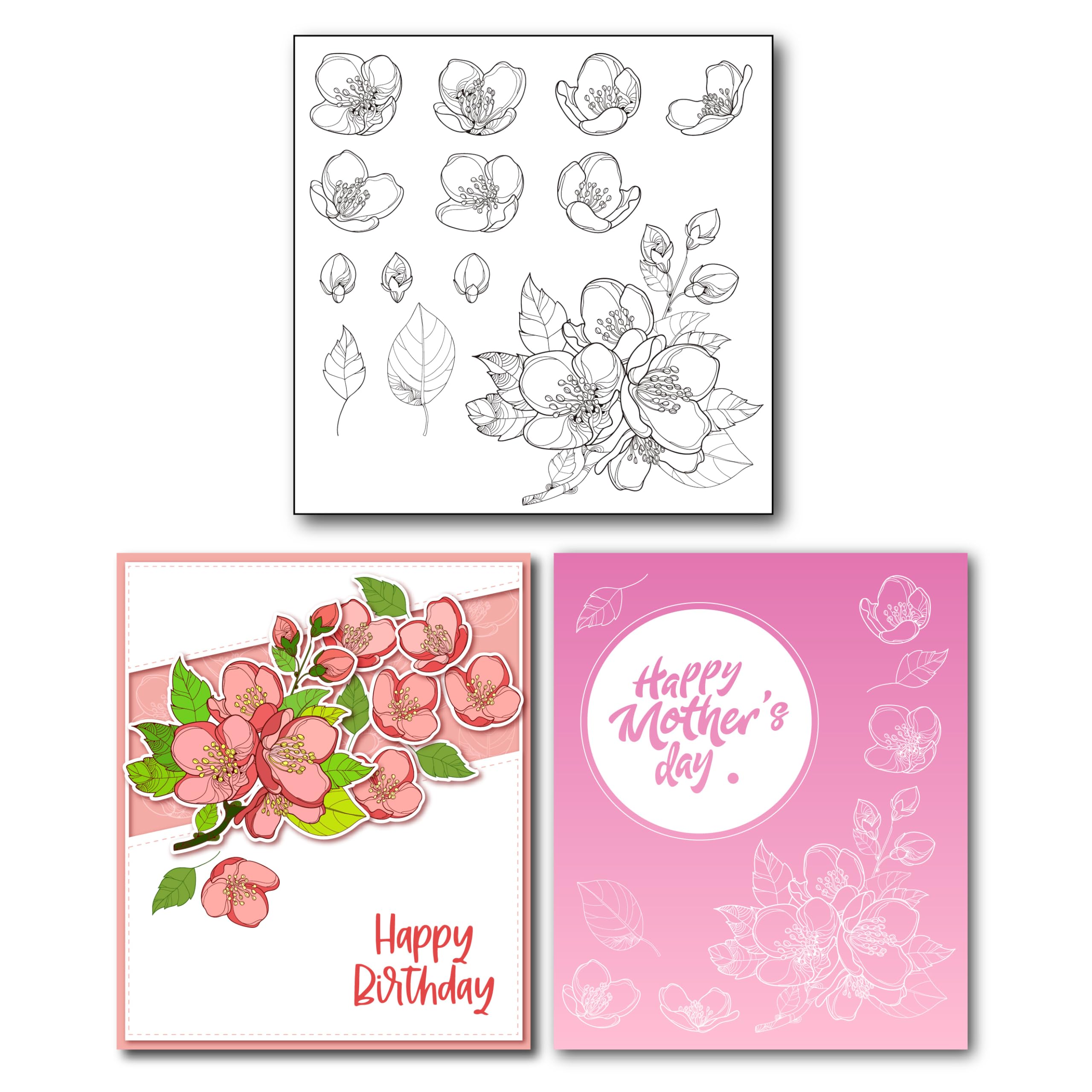Arriettycraft Peach Diy Flowers Leaves Beautiful Floral Flower Clear Stamps For Card Making Decoration And Diy Scrapbooking Tools