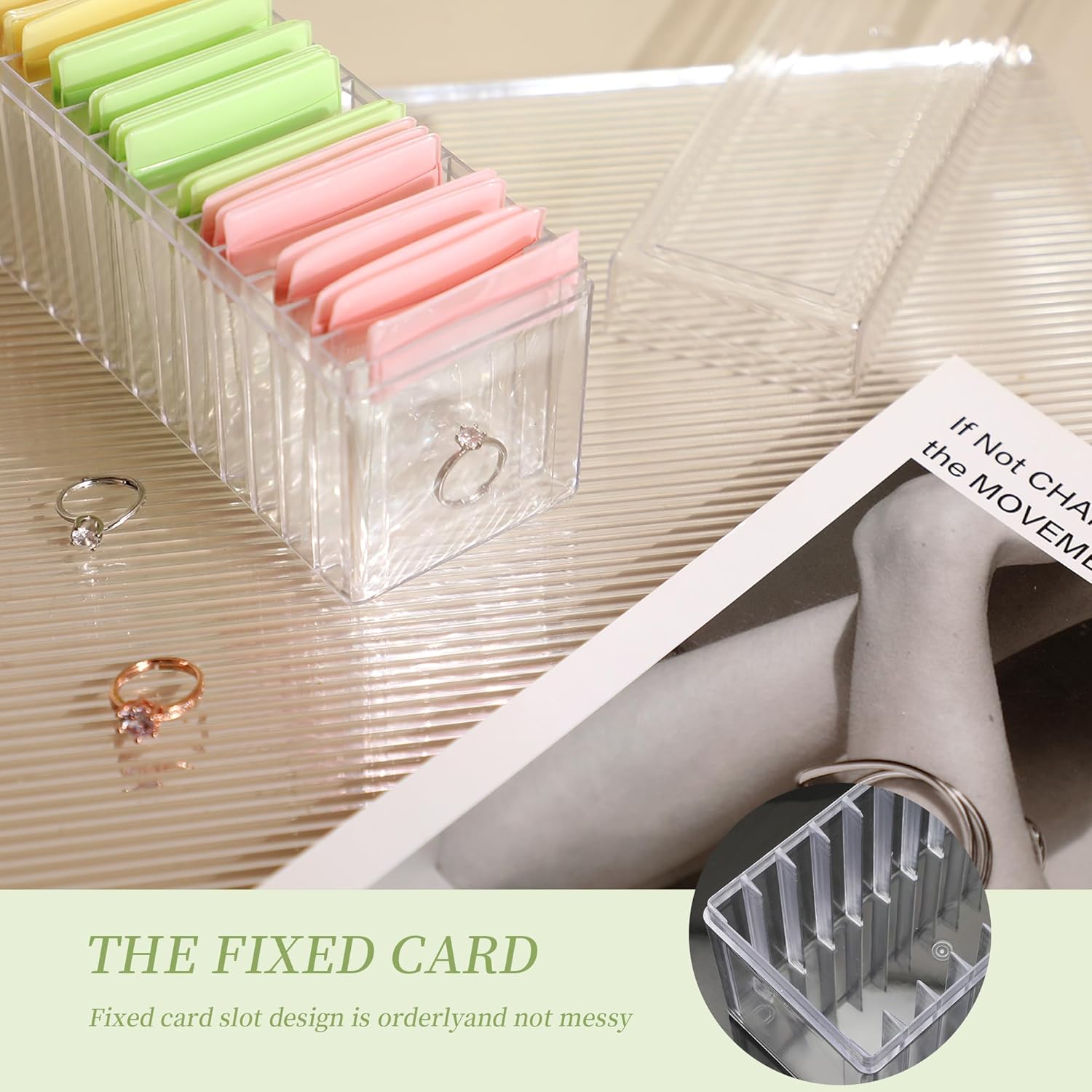 Acrylic Jewelry Box Organizer, Clear Jewelry Organizer Holder with 40pcs Portable Anti Tarnish Jewelry bags, Travel Jewelry Case for Earrings/Rings/Necklaces Gift for Women Girls (MIX COLOR)