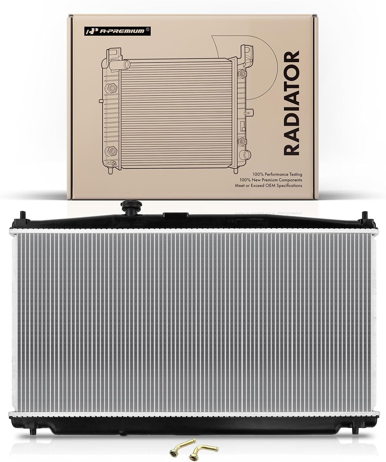 A-Premium Engine Coolant Radiator Assembly with Transmission Oil Cooler Compatible with Honda Insight 2010-2014 1.3L, CR-Z 2011-2016 1.5L, Automatic Transmission, Replace# 19010RBJ004, 19010RBJ014