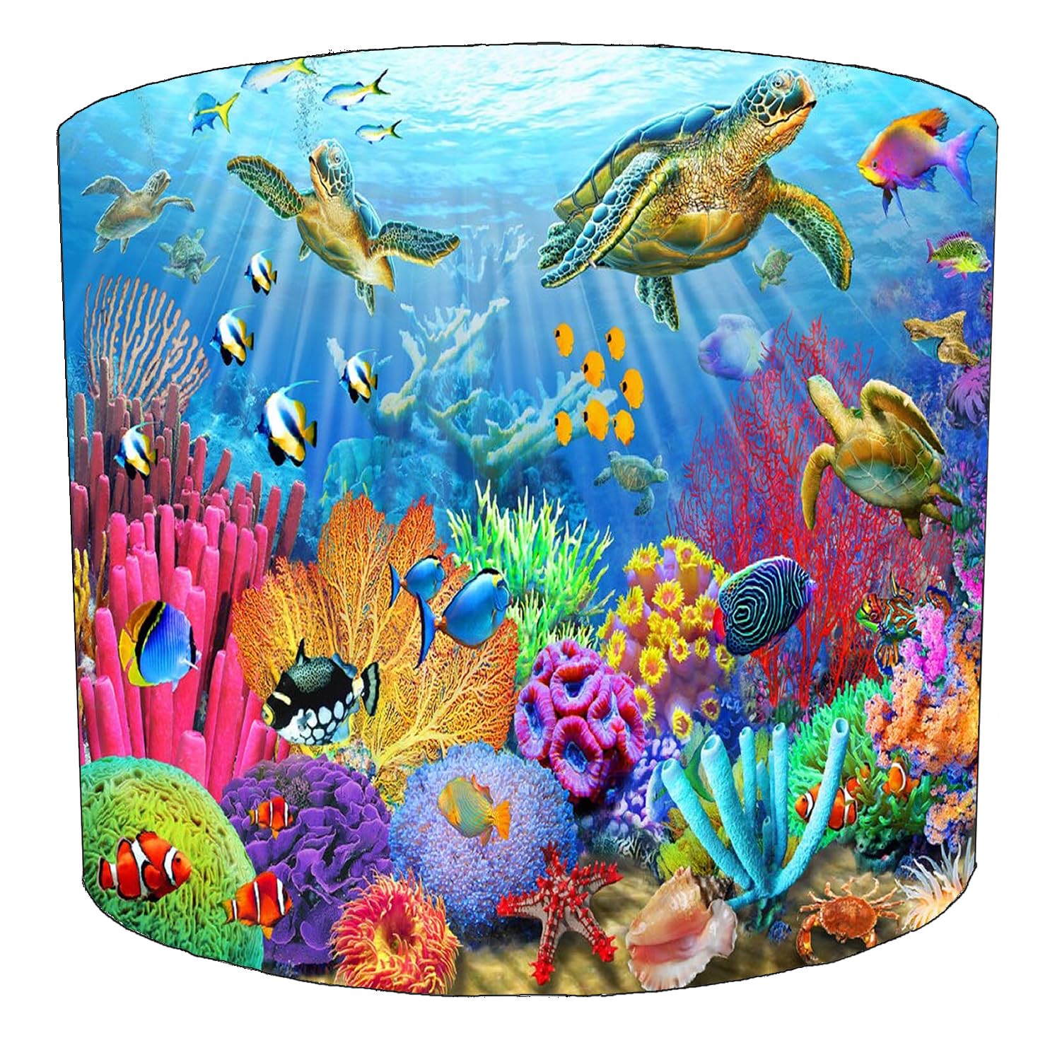 Turtles and Coral Reef Lampshade in 3 Sizes for Ceiling Light Shade Pendant or Table Lamp Under The Sea Sealife Coral Reef Fish