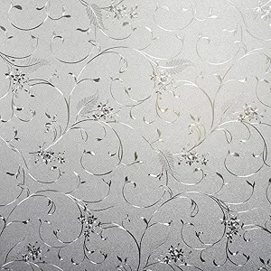 Niviy Static Cling Non-Adhesive Window Film Frosted Glass Film Bathroom Door Glass Decoration Window Film Privacy Covering (23.6"x 236")