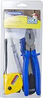 Tramontina 43408138, Kit de Ferramentas 4 Peças, com 1 Alicate 1 Estilete 1 Chave Teste 1 Trena
