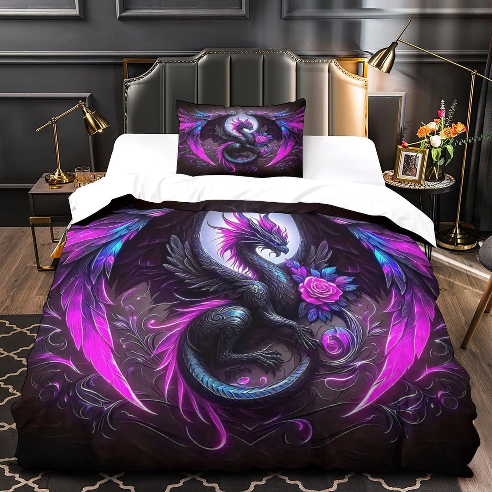 Parure de lit dragon 3D housse de couette enfant pour chambre originale