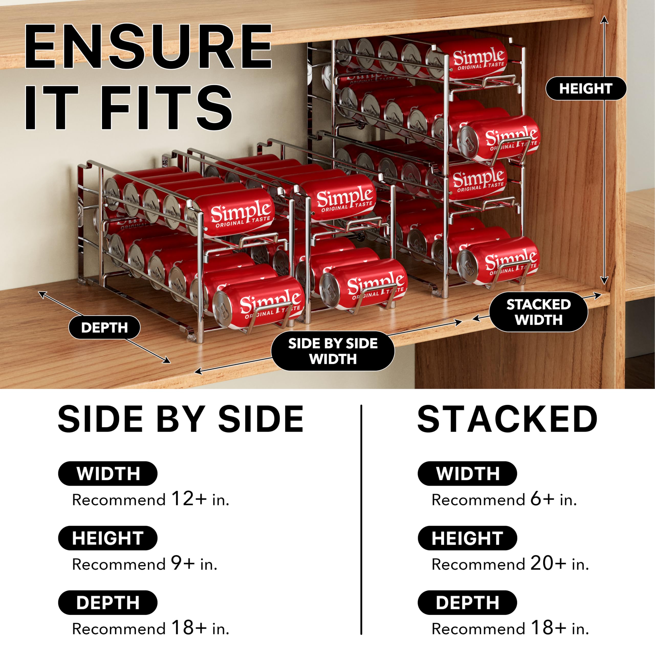 Load From Front Can Storage Rack Snapklik.com : Simple Houseware Stackable Front Loading Beverage Can ...