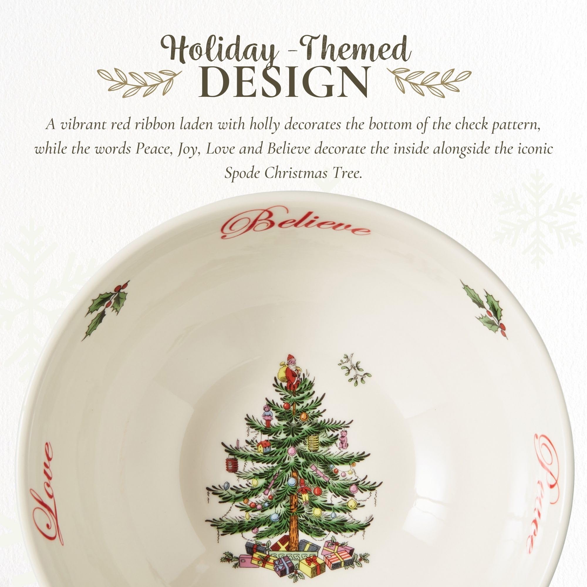 Amazon.com | Spode Christmas Tree Revere Bowl - Checkered Exterior