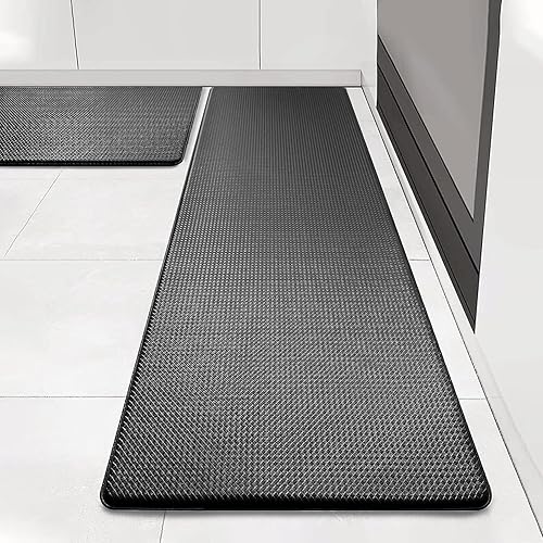 Artnice Juego de 2 alfombras de cocina, antideslizantes, para piso, ergonómicas, acolchadas, antifatiga, impermeables, para el hogar, oficina,