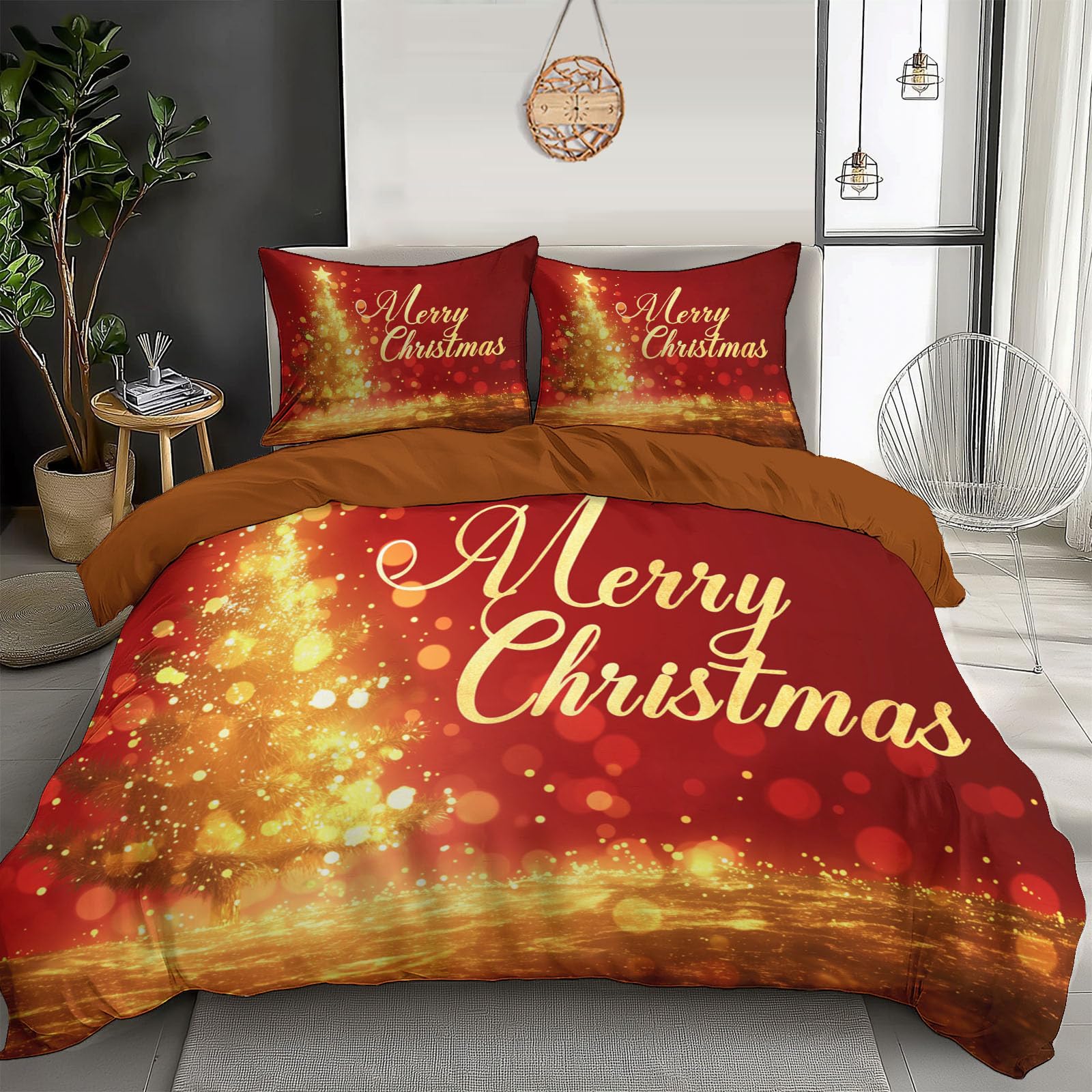Housse de couette Noël 240x260cm, le cadeau idéal pour décorer la chambre de vos proches