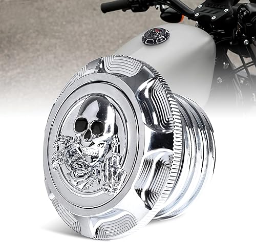 Miniatura 7 de Sportster - Tapa de gasolina para Harley, tapa de aceite de aluminio CNC esqueleto 3D para Sportster XL 1200 883 X48 Road King Softail Dyna Touring