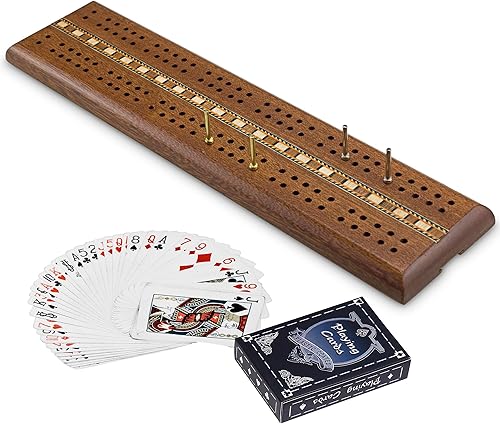 Sterling Games - Tabla de madera para cunas (12 pulgadas, doble pista, con incrustaciones italianas, 2 jugadores)