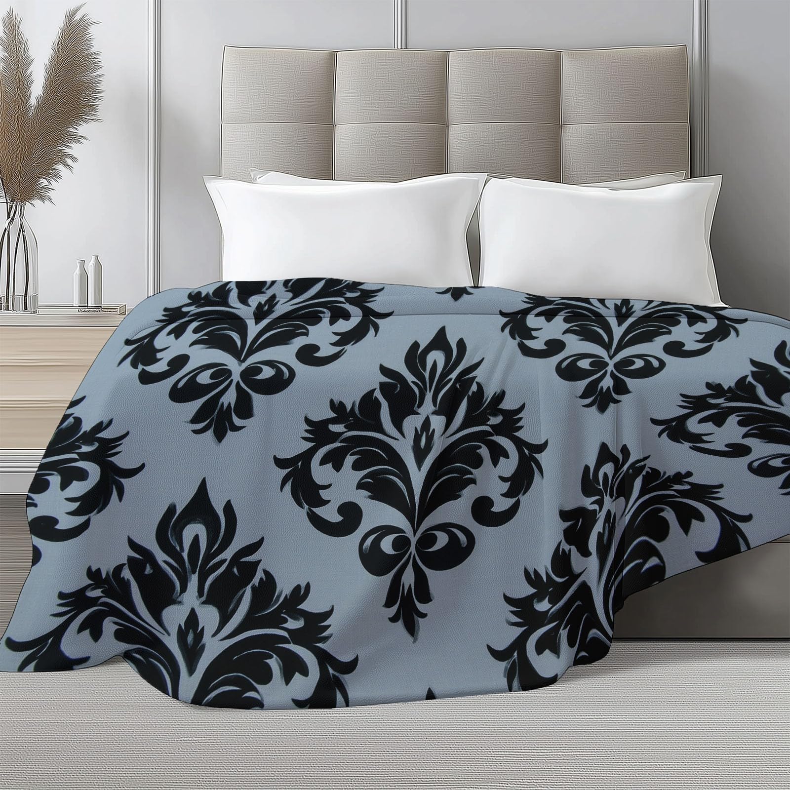 Genérico Manta de Franela de Forro Polar para Niños y Adultos 220 x 240 cm, Mantas para Sofa Estampado Encantador Elegante Encantador - Manta Gris Claro Suave Cálida Transpirable Ligera