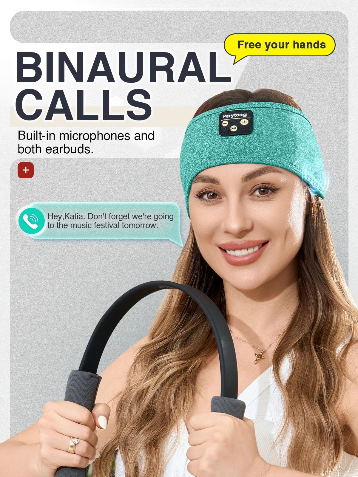 Perytong Cuffie per dormire, Cuffie per dormire Bluetooth Fascia morbida elastica Comoda fascia per capelli Bluetooth, Cool Tech Gadget Guida ai regali per dormire per uomini e donne