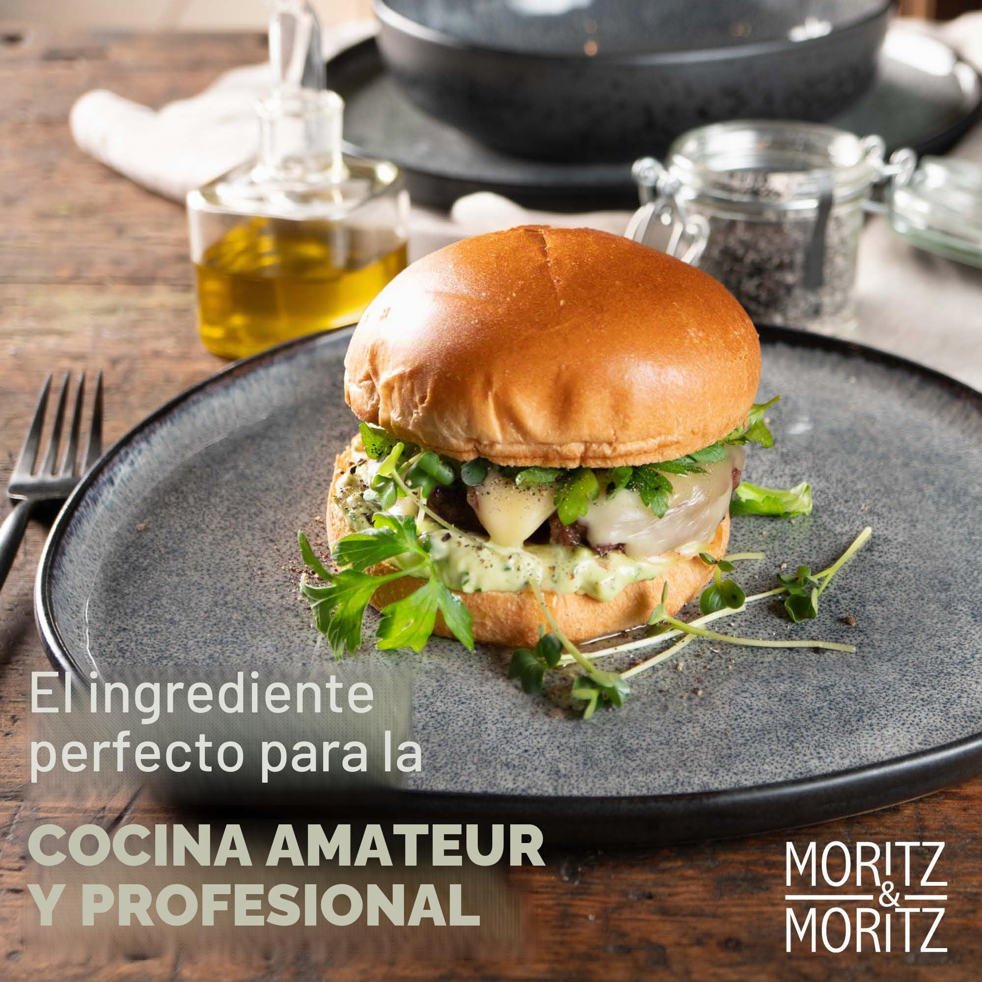 Moritz & Moritz Vajilla de 18 piezas para 6 personas, color gris, elegante juego de platos de gres de alta calidad, vajilla para 6 personas, 6 platos de cena, 6 platos de postre, 6 platos hondos