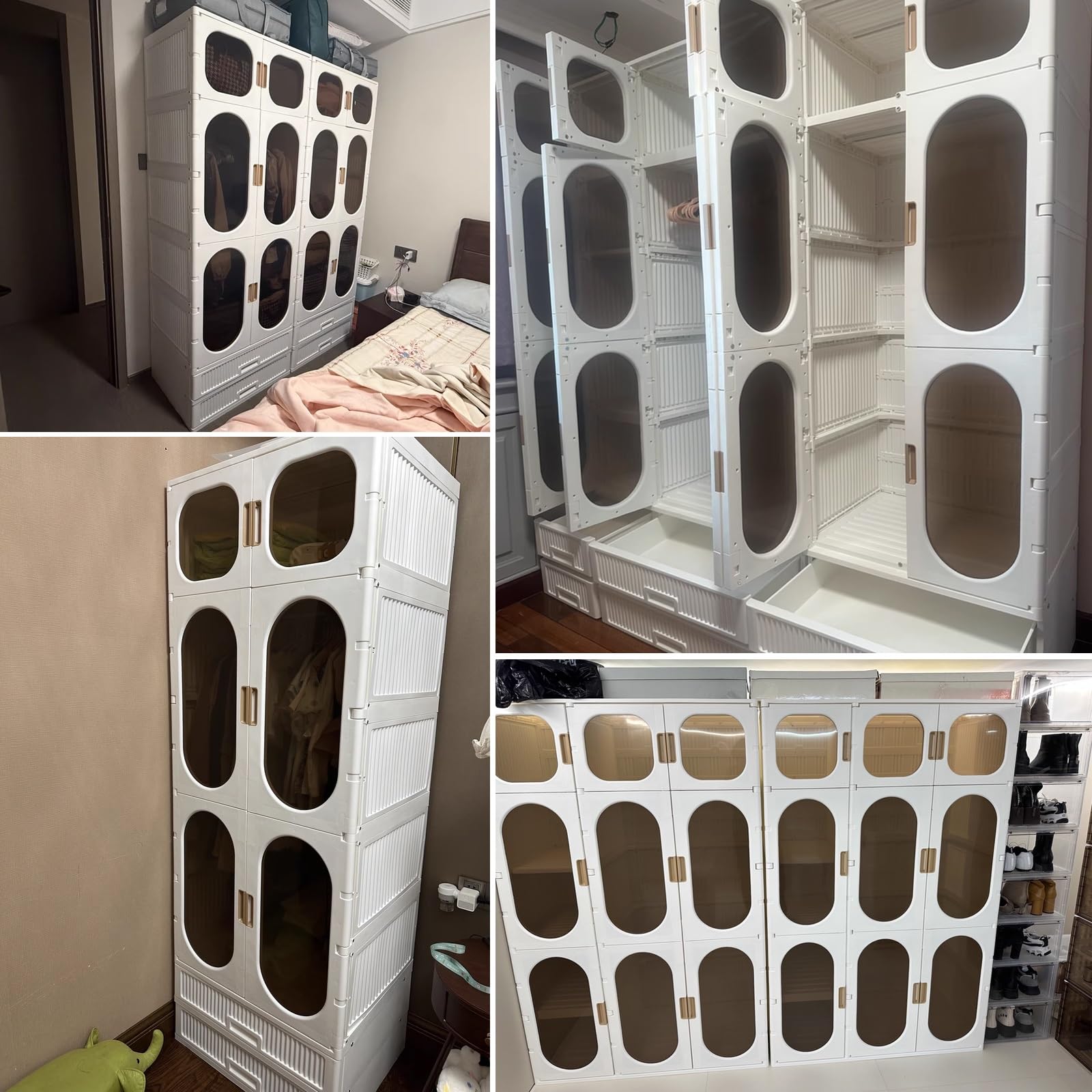 Armadio Portatile per Vestiti Plastico con Asta Appendiabiti Armadio Piccolo Camera da Letto Salvaspazio con Cassetto per Dormitori e Appartamenti(71 * 55 * 198cm)