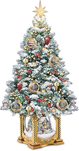 The Bradford Exchange Thomas Kinkade Snow-Kissed Holiday Memories - Árbol de mesa