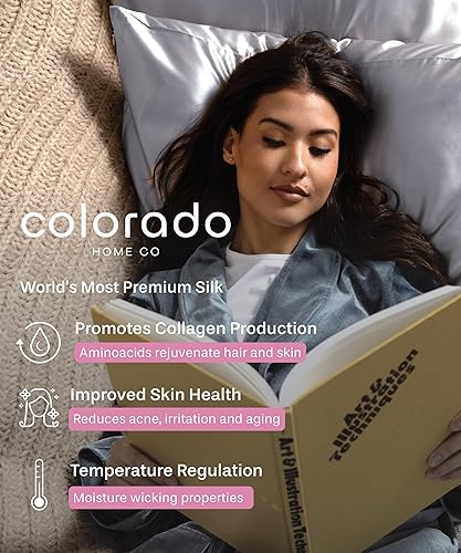 Miniatura 2 de Colorado Home Co Juego de sábanas de seda de morera, sábanas de 100 % seda, sábana encimera, sábana bajera de bolsillo profundo y funda de almohada