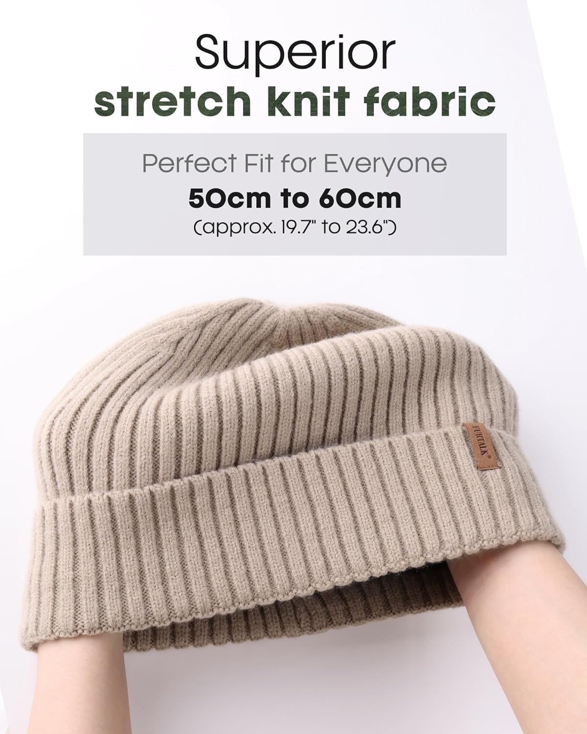 FURTALK Double Layer Winter Hats for Men Women Beanie Thick Cuffed Warm Ski Hats - Image 3