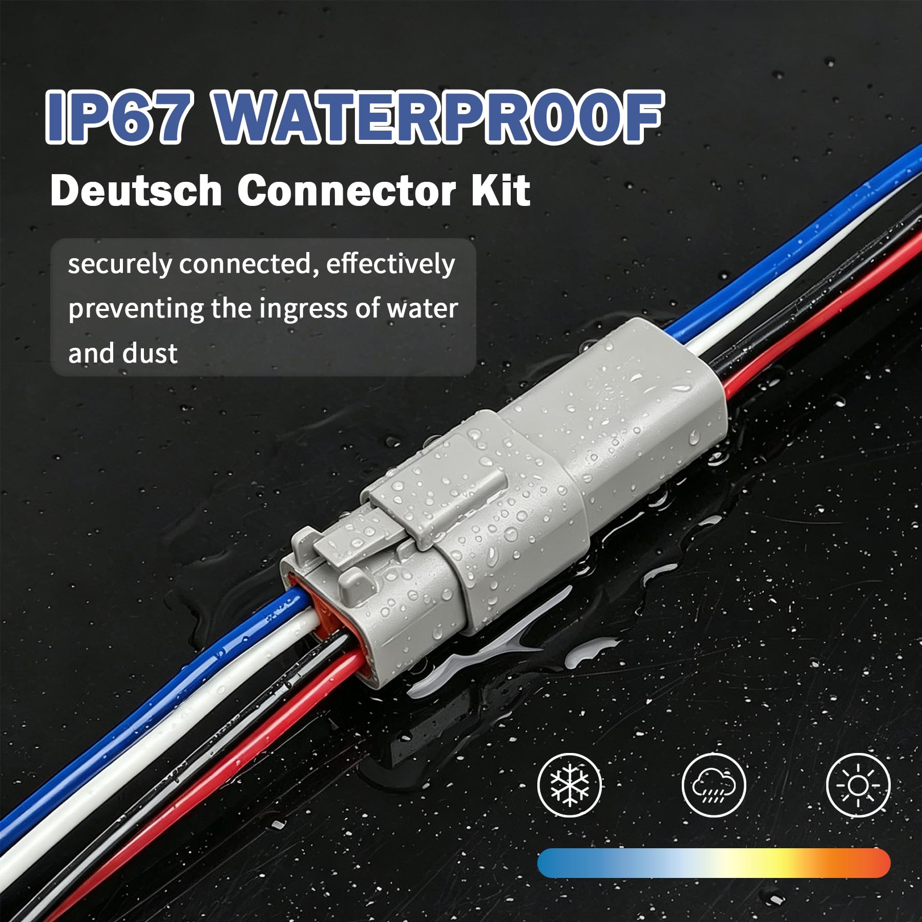 DT - Kit de conectores de 12 pines, conector automotriz DT 12P, conector de cable impermeable para camiones con contactos estampados y enchufes sellados para coches, SUV, motocicletas y
