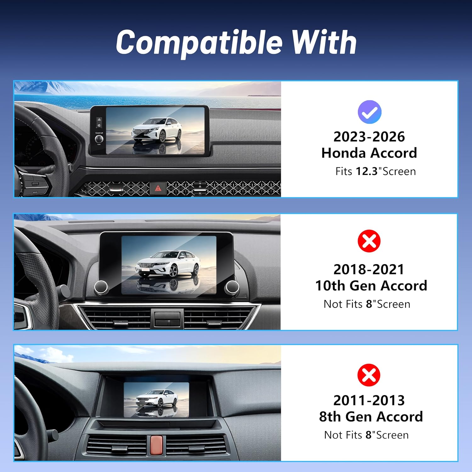 Car Phone Holder for Honda Accord (2023-2026 11th, Only Fits 12.3" Screen),MagSafe Car Mount Charger,Magnetic Phone Holder,15W Fast Wireless Charging, 360°, Hands Free,with Storage Box,Car Accessories
