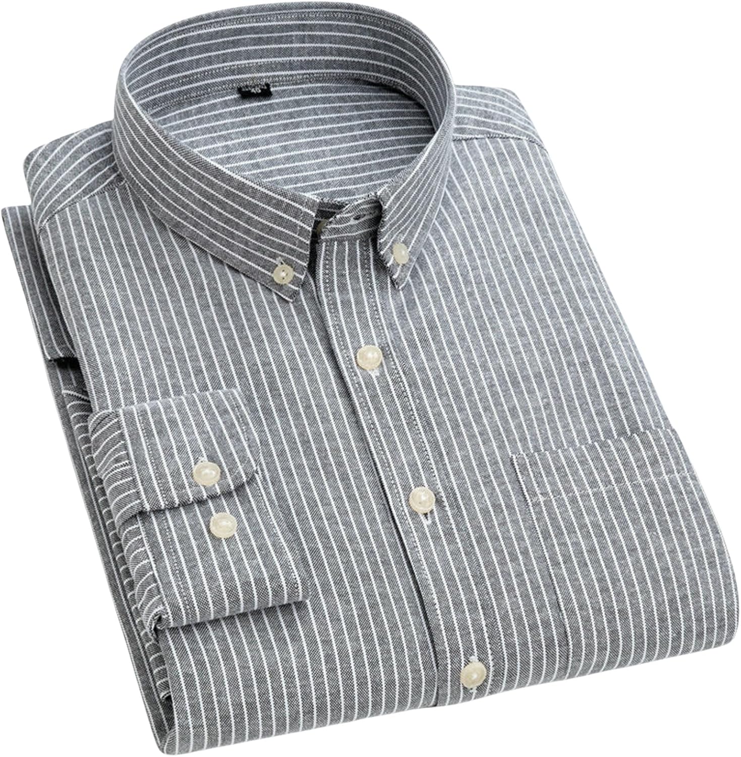 Men's Spring Autumn Thin Oxford Spinning Long Sleeve Plaid Solid Color Patchwork Square Collar Shirt