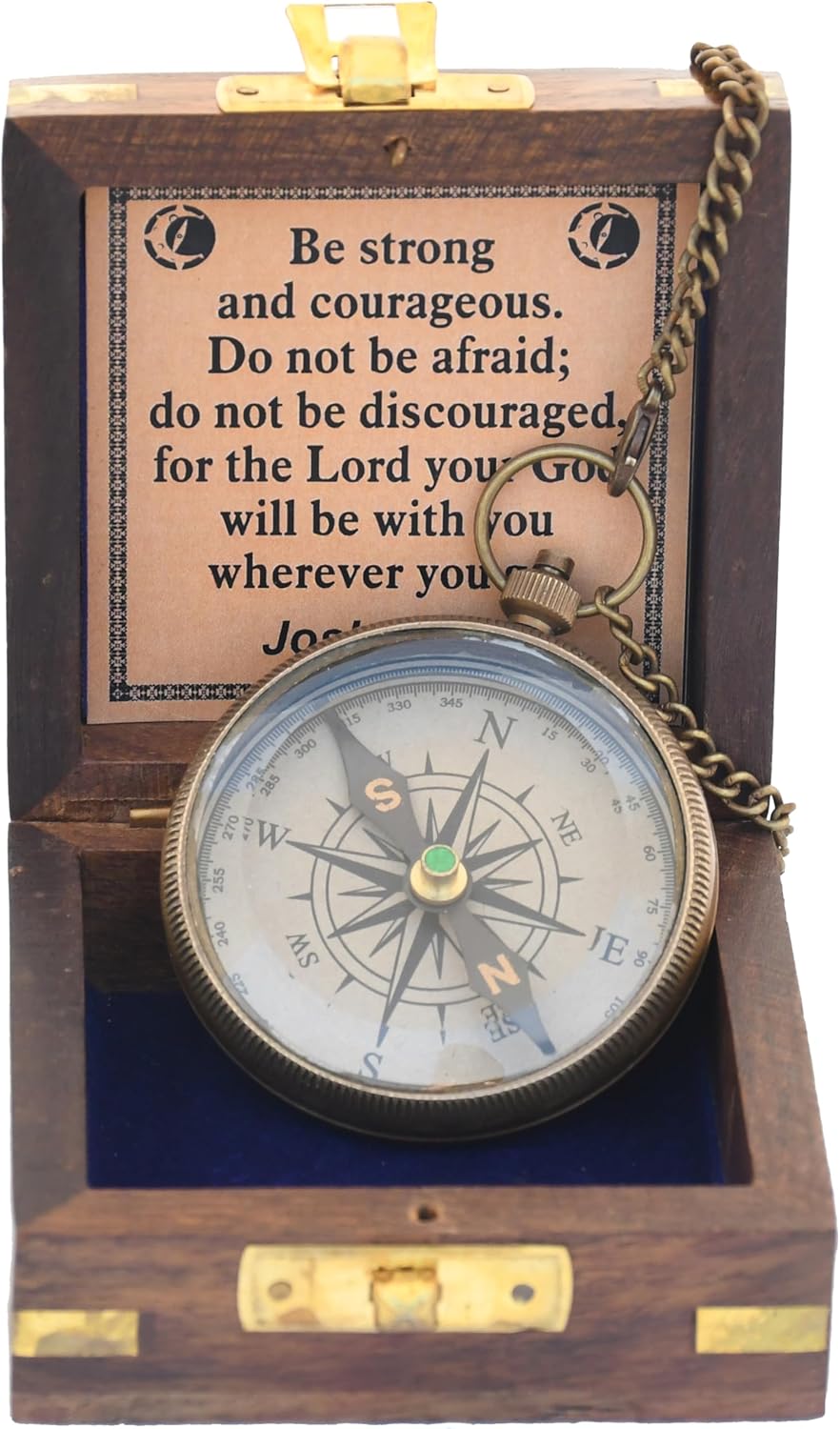 Trust in The Lord -Proverbs 3: 5-6 Quote Engraved Compass | Camping Compass Inspirational Christian Religious Gifts Men Women Catholic 2023 Graduation Gift Boys Girls