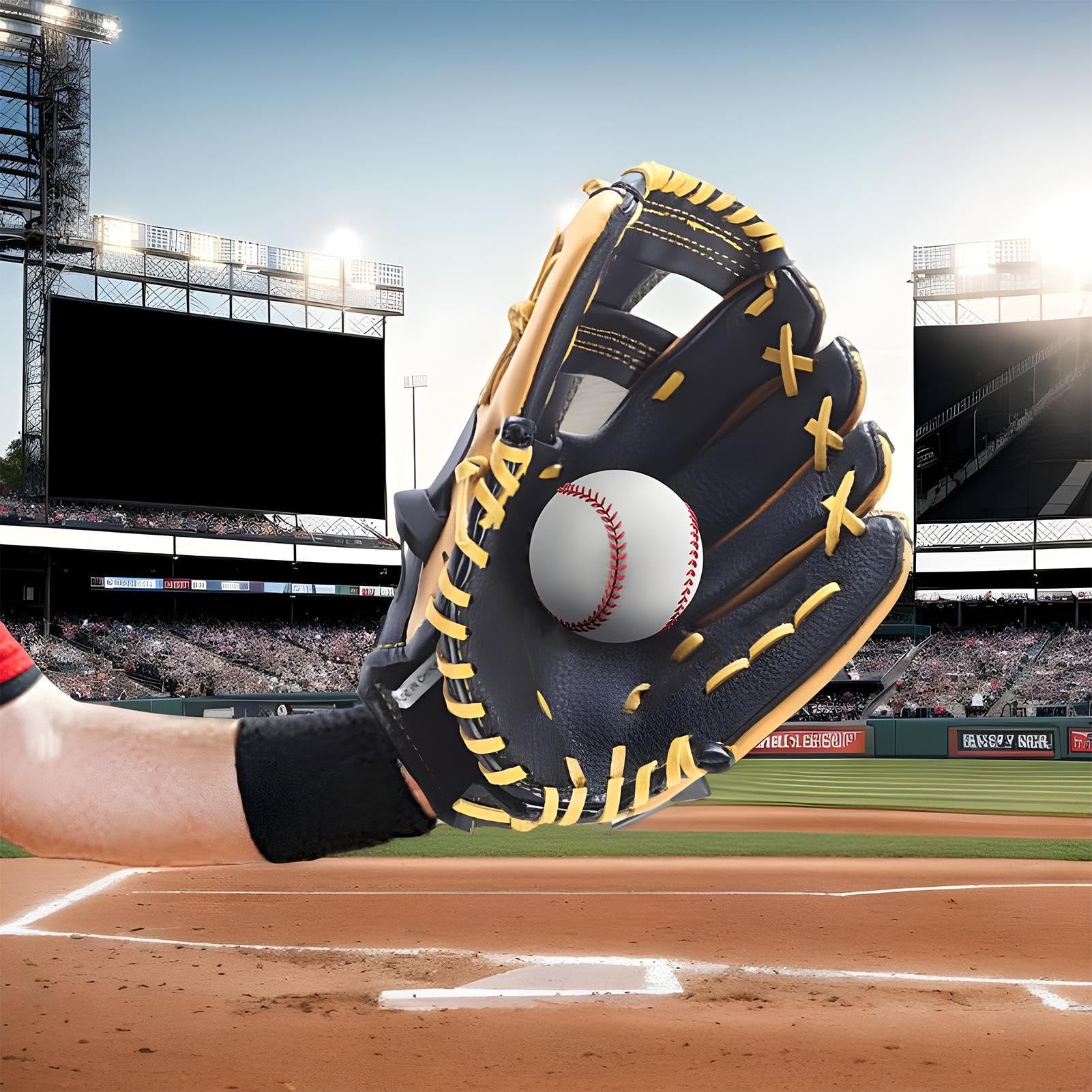 Baseballhandschuh - Weicher Baseball Trainingshandschuh - Trainingsschutzhandschuhe Für Ballsport Lederne Outfield Mitts Für Wettkampf