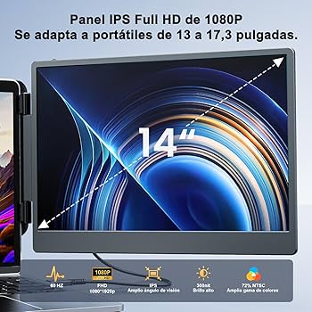 Amazon.co.jp: デュアルディスプレイ ダブルモニター 、14インチ