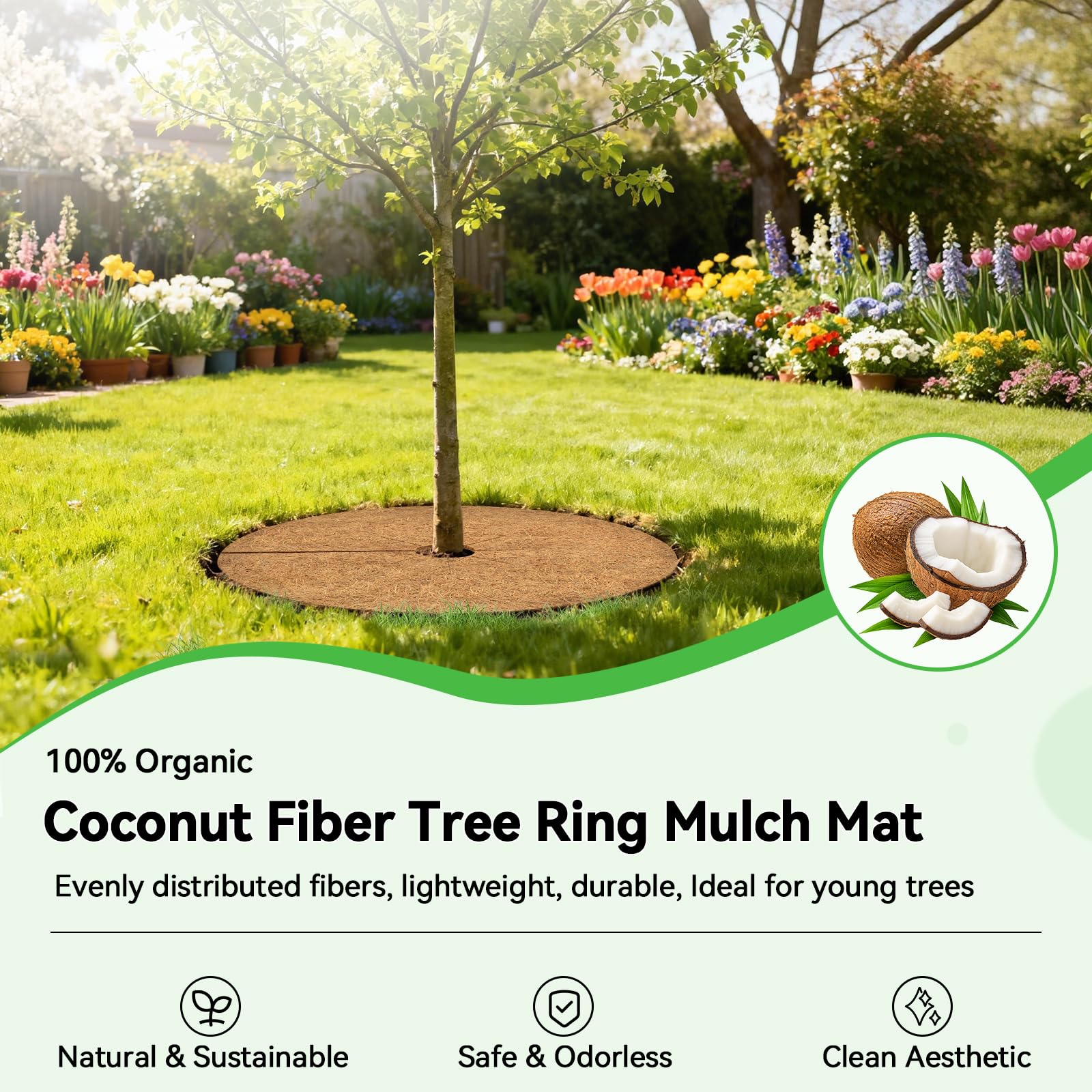 coco　30枚 Amazon.com : ZeeDix 3 Pack Coconut Fiber Mulch Ring, 30 Inch Coco