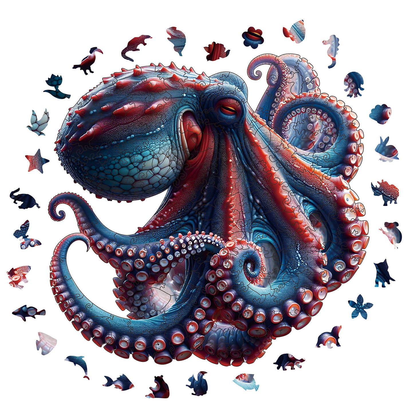 WHJSG Wooden Puzzle for Adults, 200 Piece Irregular Animal Shaped Wooden Jigsaw Puzzles