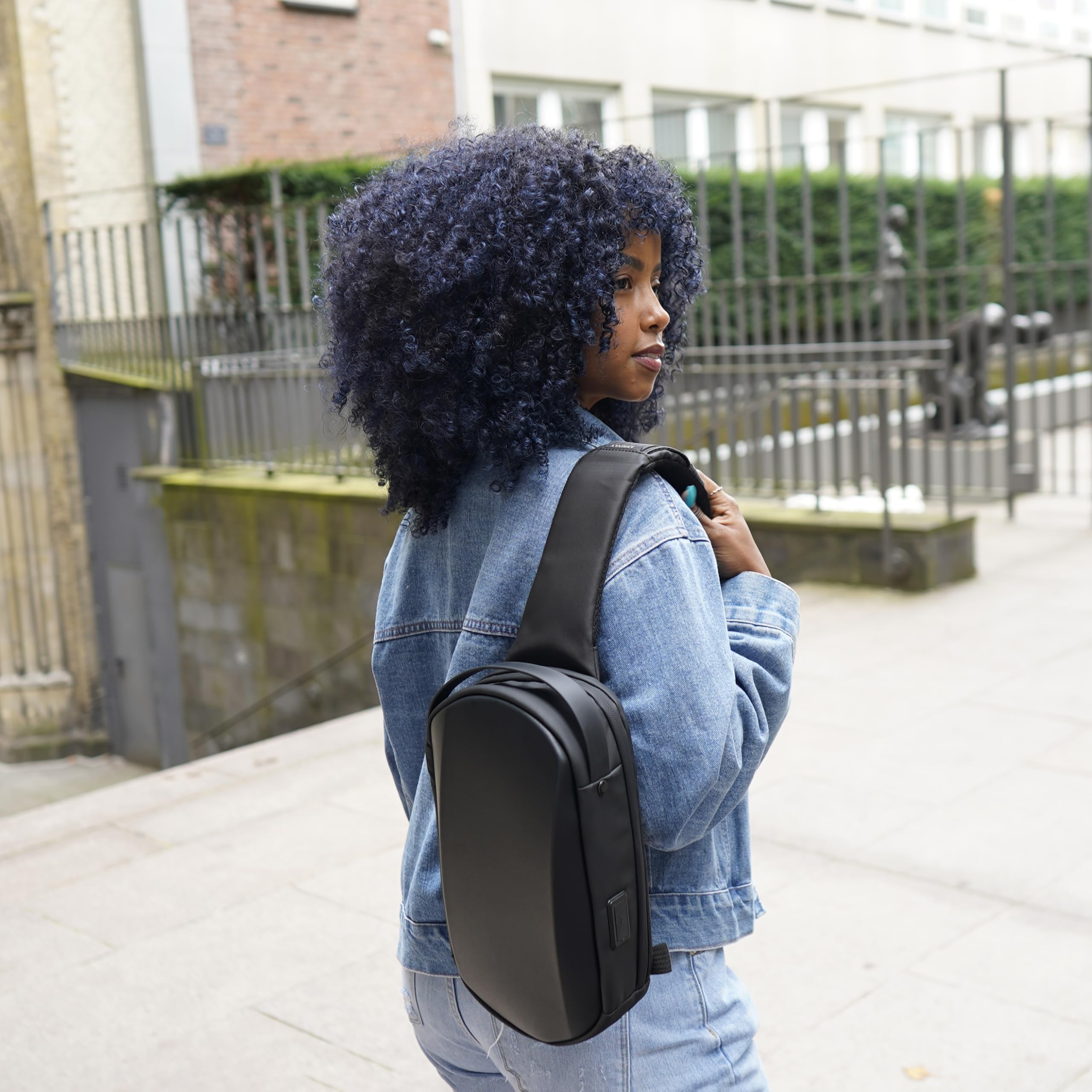 Arrivly Torba na ramię dla kobiet i mężczyzn, torba crossbody, torba na ramię, torba na klatkę piersiową, torba na klatkę piersiową, dla chłopców, podróżna, outdoorowa, czarna, czarny
