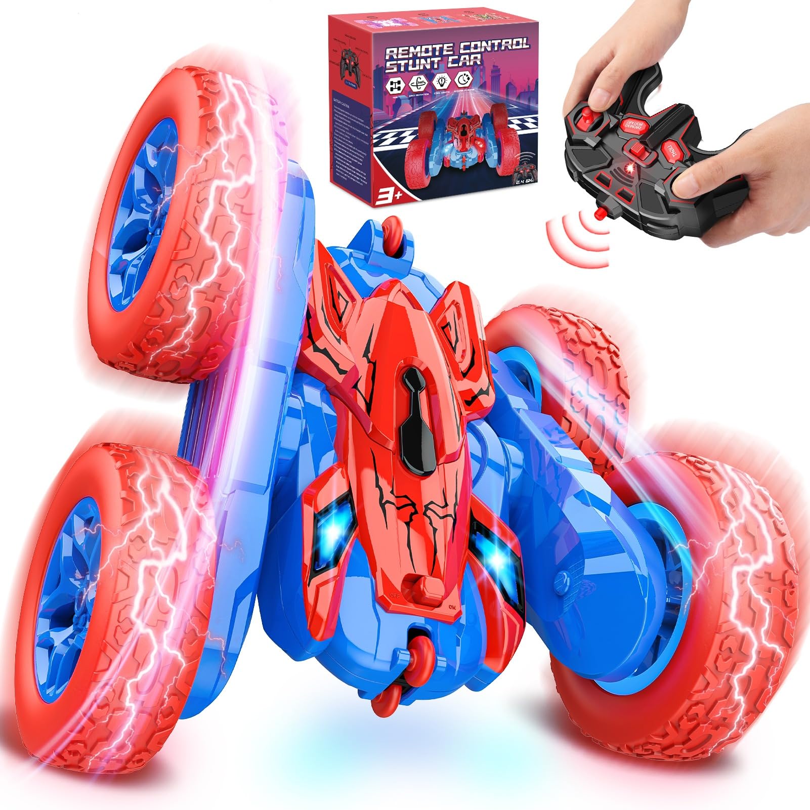 Dreamlandia Themed Remote Control Cars - 360 Flips 4WD, 2.4GHz RC Car with LED Headlights 60min+ Battery Life - Birthday Gifts & Toys for 3-9 Year Old Boys Christmas Xmas Gifts for Kids