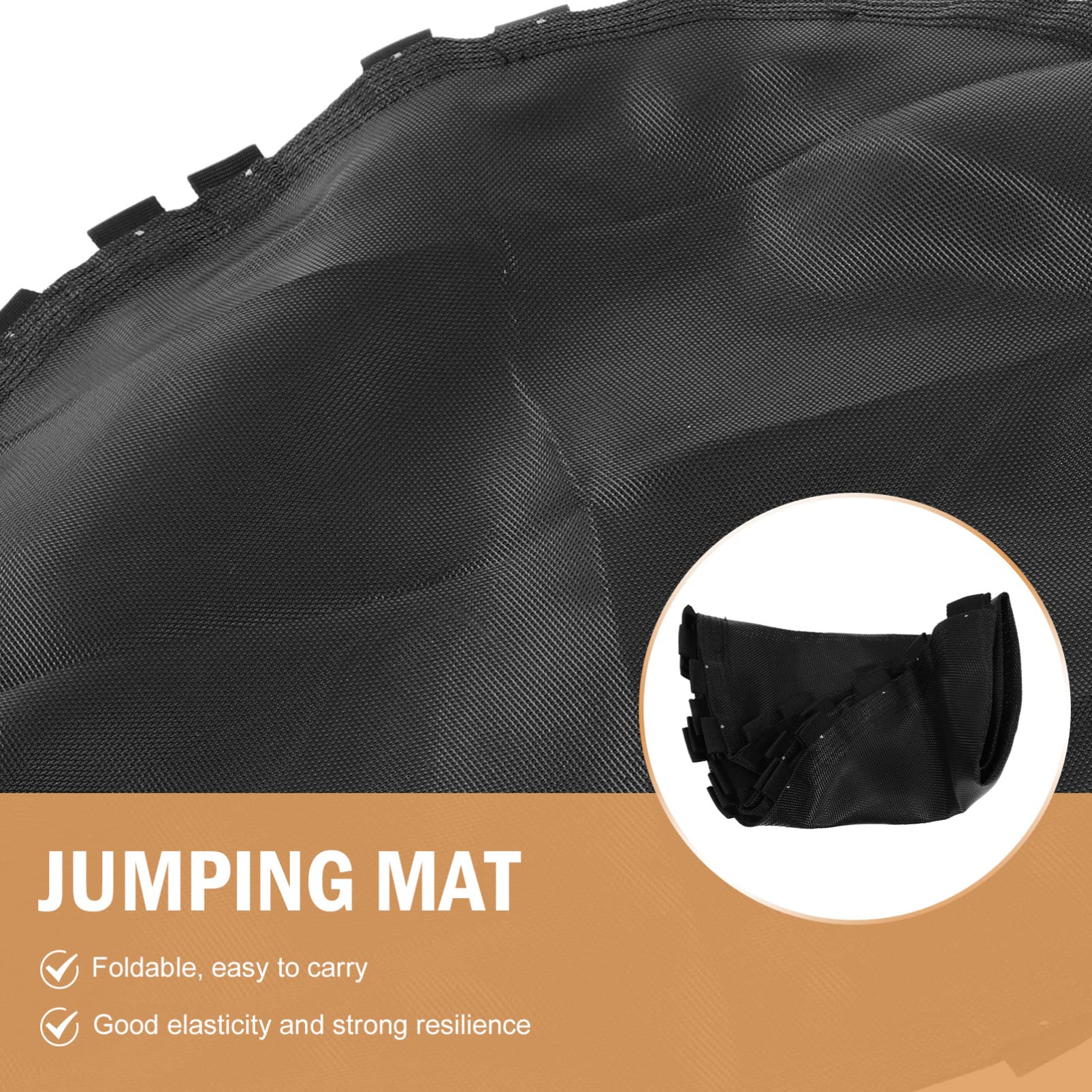 INOOMP Trampoline Replacement Jumping Mat Black Jumping Cushion Accessory for Round Trampoline Breathable Design Fading-Resistant Fits Specific Models