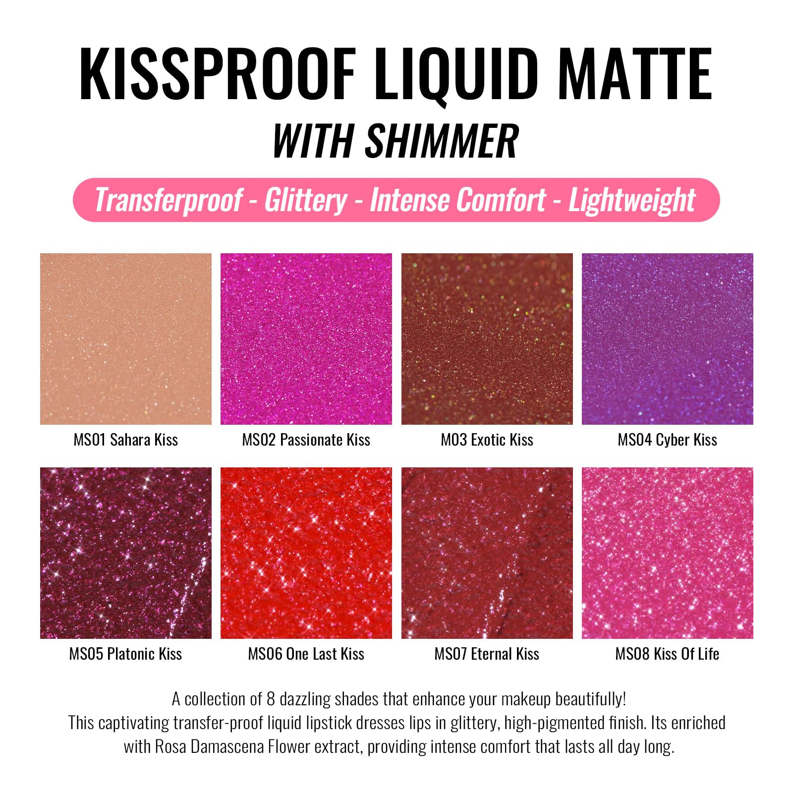Oulac Matte Liquid Dark Red Lipstick for Women, Long Lasting Lip Stain, Waterproof Highly Pigmented Creamy Formula Lipstick with Vitamin E, Vegan, 4.5ml (M18) — view 15