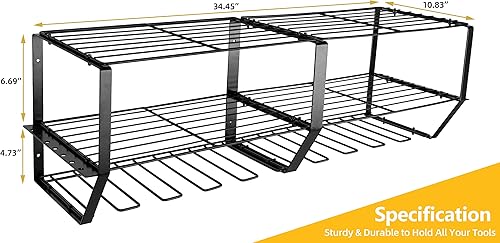 Miniatura 3 de simesove Organizador de herramientas eléctricas, organizador y almacenamiento de herramientas de garaje de metal resistente, almacenamiento de