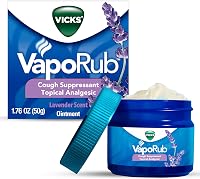 Vicks VapoRub Lavender Chest Rub - Cough Suppressant Ointment, Medicated Vapors for Cough & Pain Relief, 1.76oz (4.7 Stars)