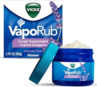 Vicks VapoRub Lavender Chest Rub - Cough Suppressant Ointment, Medicated Vapors for Cough & Pain Relief, 1.76oz (4.7 Stars)