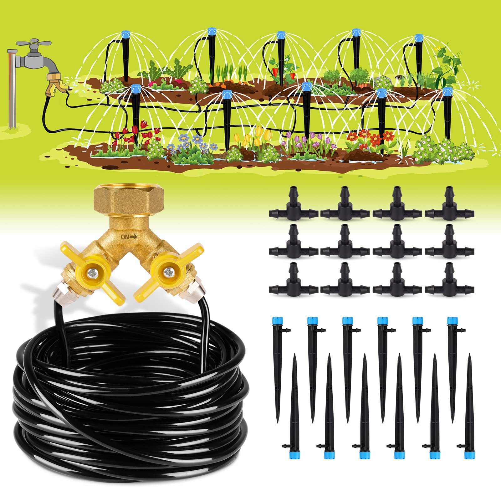 Buy HIRALIY 49.2FT Drip Irrigation Kit, Garden Watering System, 6x4mm Blank Distribution Tubing