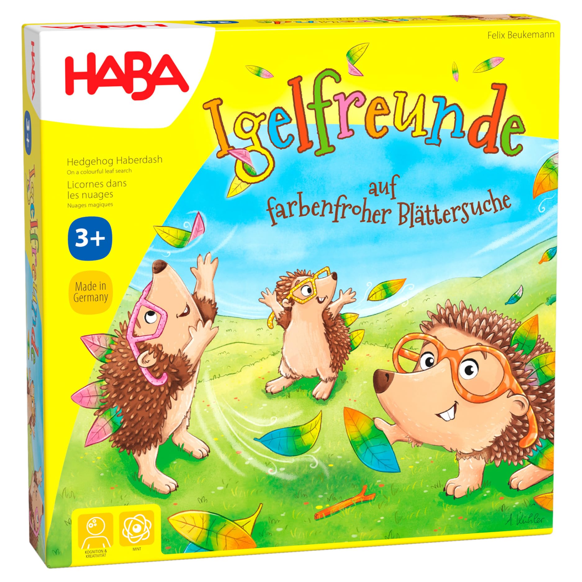 HABA Igelfreunde – Würfel- & Memospiel für Kinder ab 3 Jahren, Steckspiel für 2-4 Spieler – Mit 3D-Igeln & Steck-Blättern – Fördert Feinmotorik & Konzentration – 1305587001