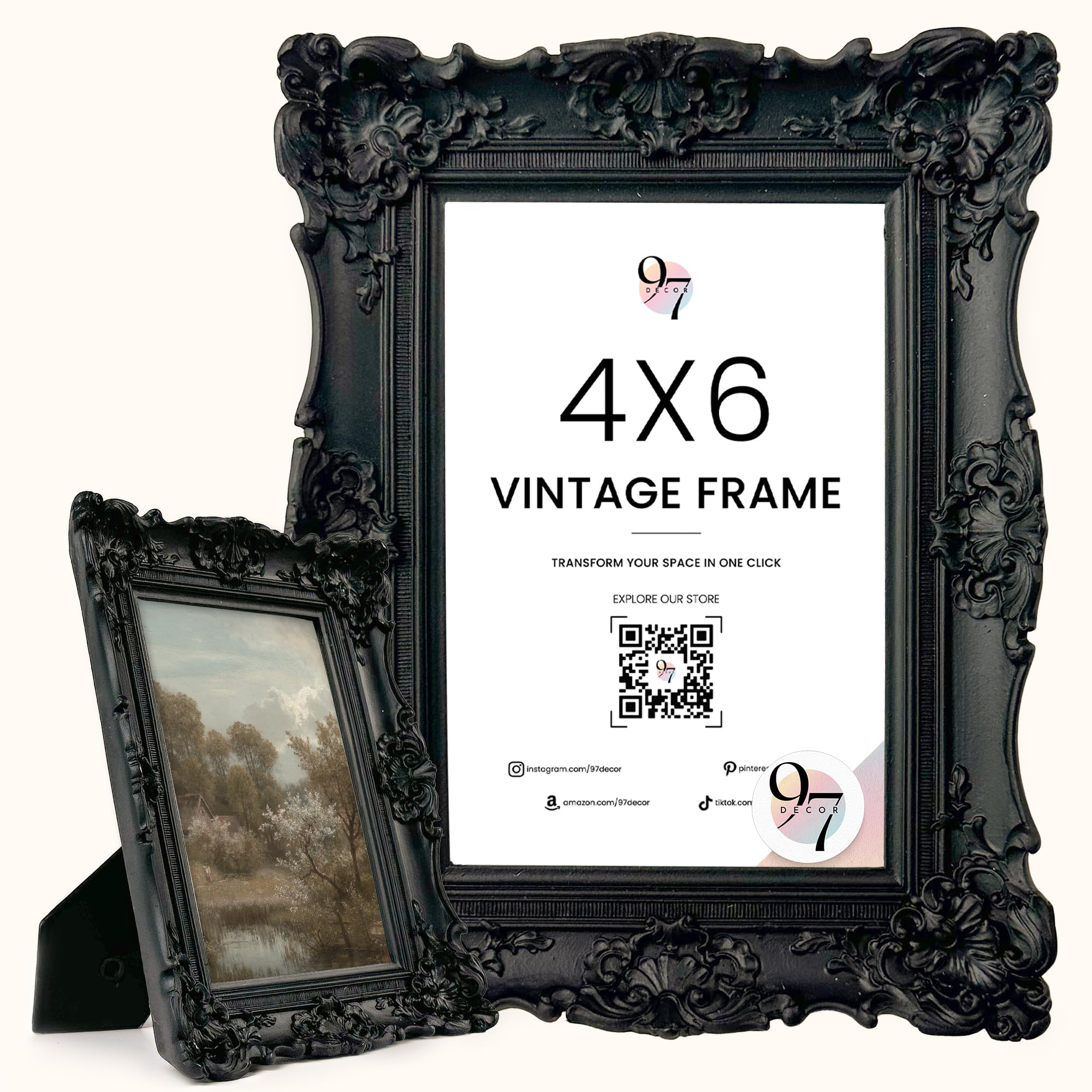 Amazon.com - 97 Decor Black Gothic Picture Frame 4x6 - Small