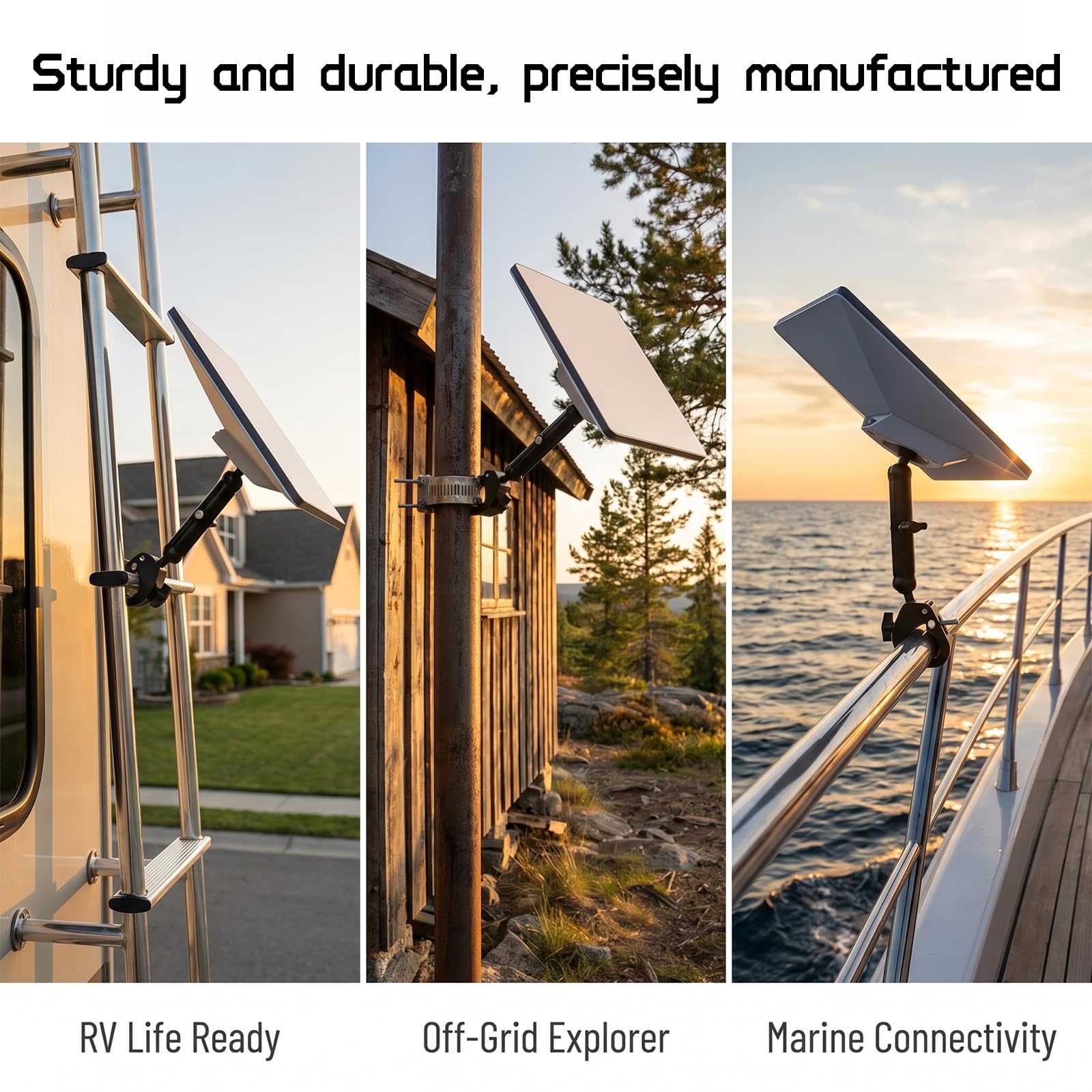 Starlink 2025 - Mini supporto per treppiede, asta in alluminio, con filettatura da 1/4" "-20 e 3/8" "-16, supporto portatile regolabile a 360°, Starlink Mini accessori per campeggio, balcone, camper