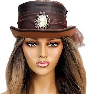 BEYOND MASQUERADE B Steampunk Hat with Goggles and Veil - Ladies Women's Steampunk Halloween Wedding Hat Costume Cosplay