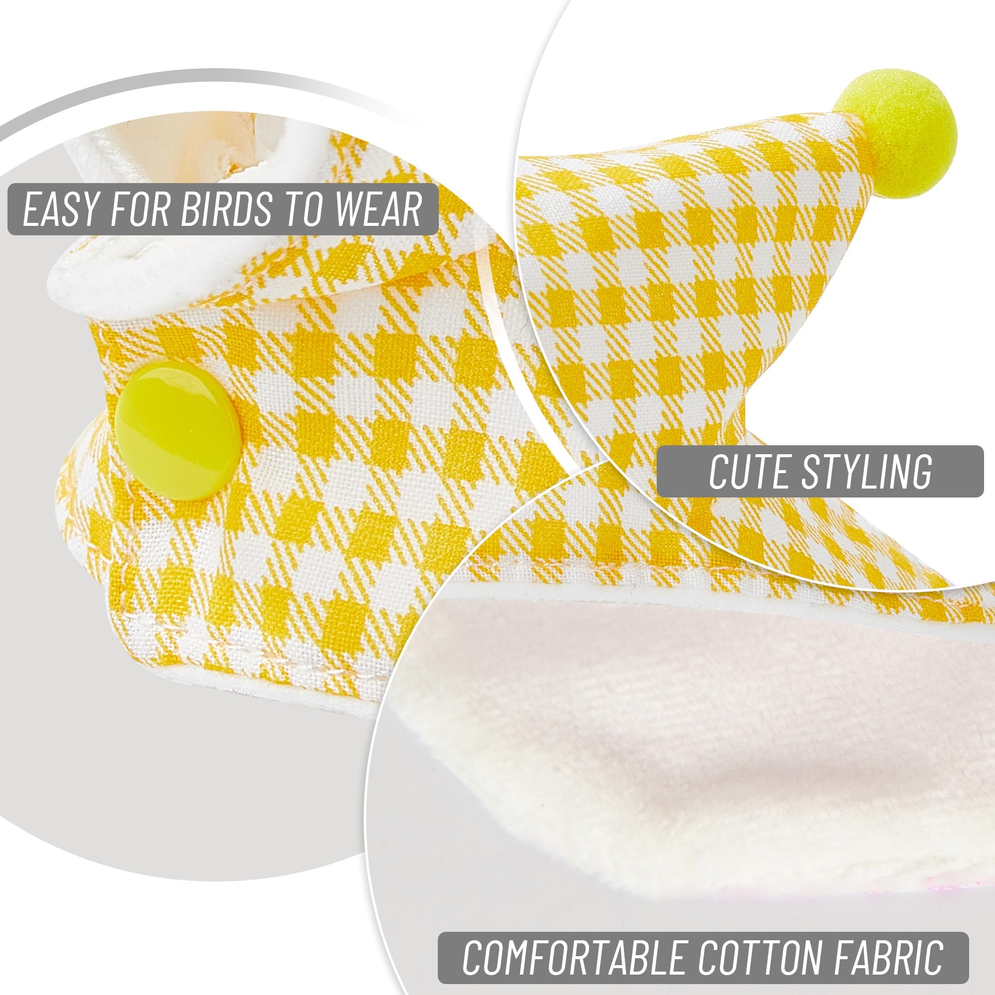 Flavizo Parrot Winter Clothes, L Size Light Yellow Plush Cloak with Snap Buttons & Hood | Ultra-Soft Warm Bird Coat for Conures, Cockatiels, Budgies for Cold Weather Protection 4