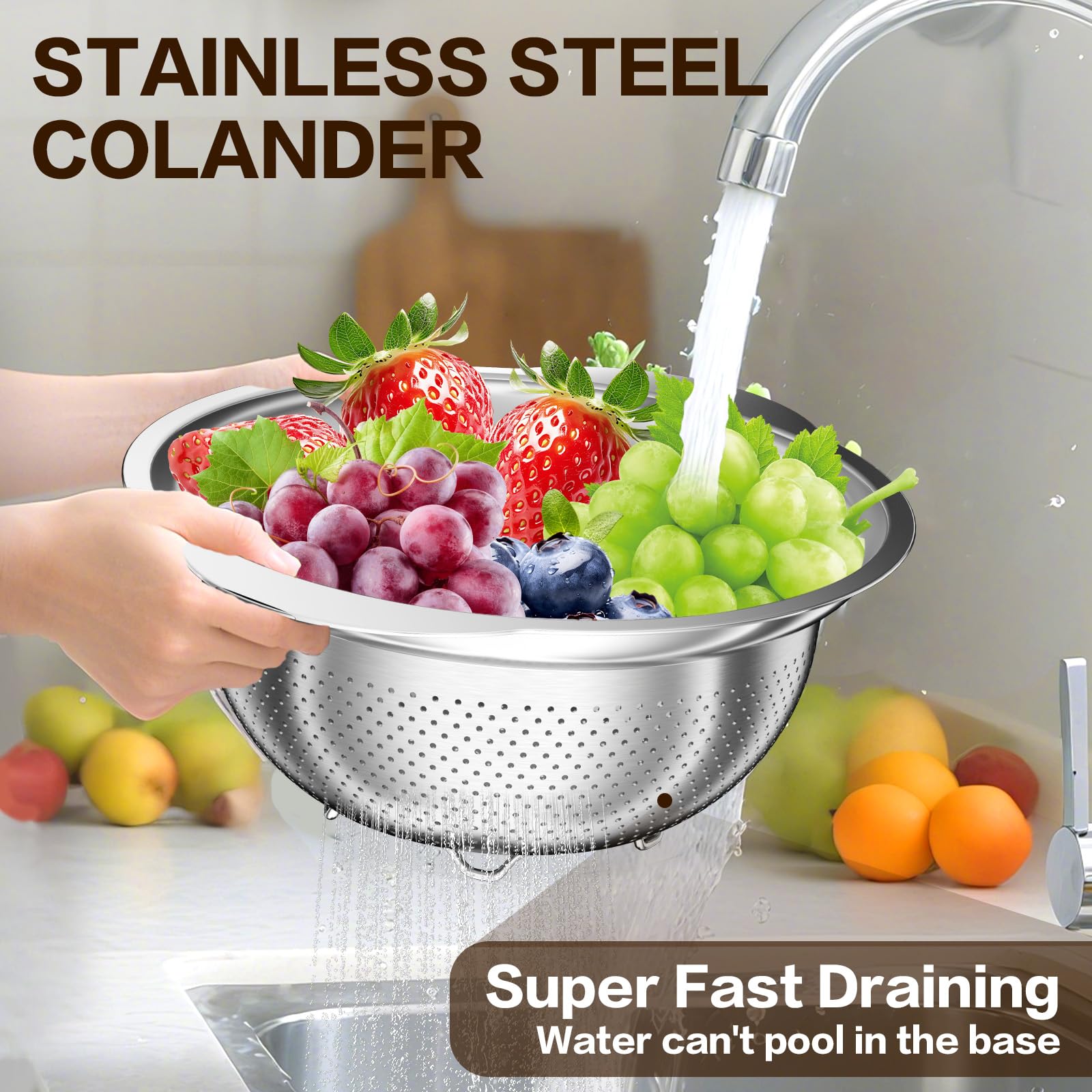 Colador de acero inoxidable, colador de alimentos 7