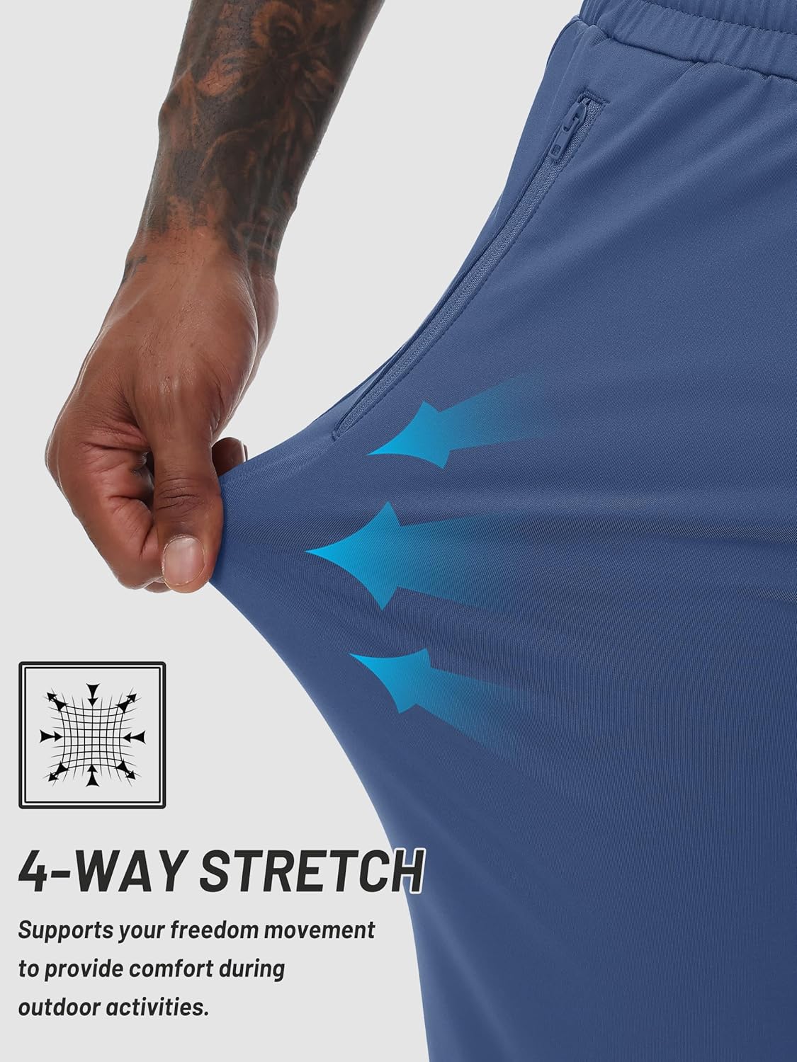 TACVASEN Men's Warm Sweatpants Winter Fleece Lined Water Resistant Pants Straight Leg with Zipper Pockets for Running - Image 4