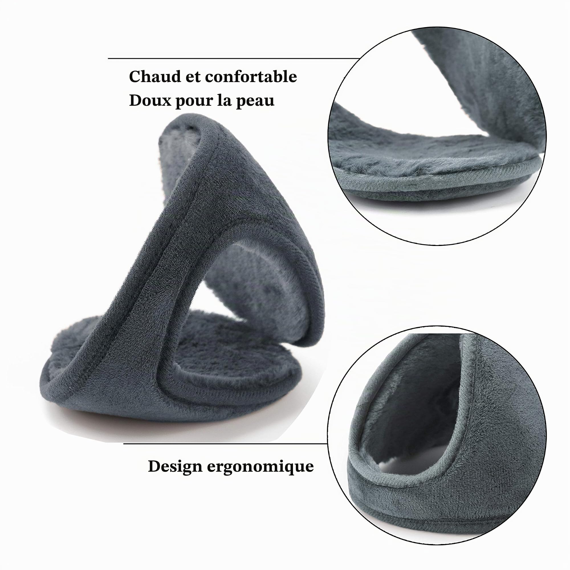 YQXCC Cache-oreilles Hommes & Femmes, Chaud Hiver en Toison | Classique unisexe, doux et coupe-vent pour ski, course, randonnée, vélo, sport d'hiver et activités extérieures